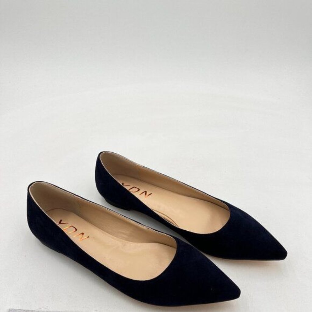 Ydn Women Casual Slip On Ballet Shoes Faux Suede Flats Low Heels Pointed Toe